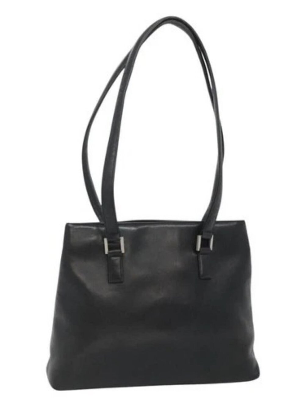 CHANEL Shoulder Bag Leather Black CC Auth bs22384